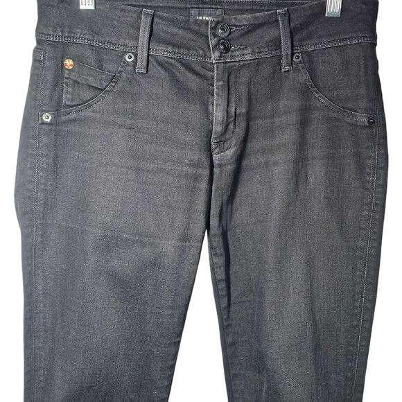 Hudson Jeans Collin Skinny Black Denim Flap Pockets Women's Size 27 - Picture 2 of 10